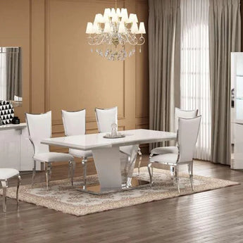 Milano Finished Dining Table With Chrome Base (760)